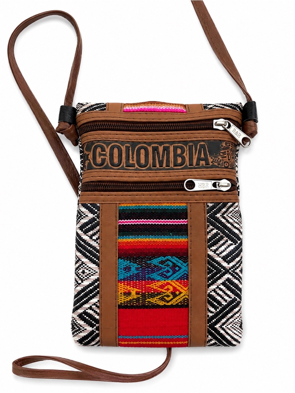 Handmade Colombia Woven Crossbody Travel Bag Boho Southwestern Festival Purse